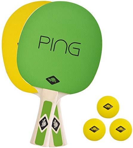 Donic Schildkröt Ping Pong 2 graczy w torbie, 788486 do tenisa stołowego Set, zielony/żółty, M 788486