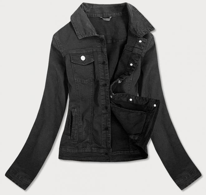 FIONINA JEANS TALIOWANA JEANSOWA KURTKA DAMSKA CZARNA (F2331) - FIONINA JEANS