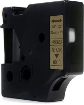 Dymo JetWorld Taśma D1 Czarny na Złotym 12mm x 7m 45023) S0720630) stron JWT-D45023N