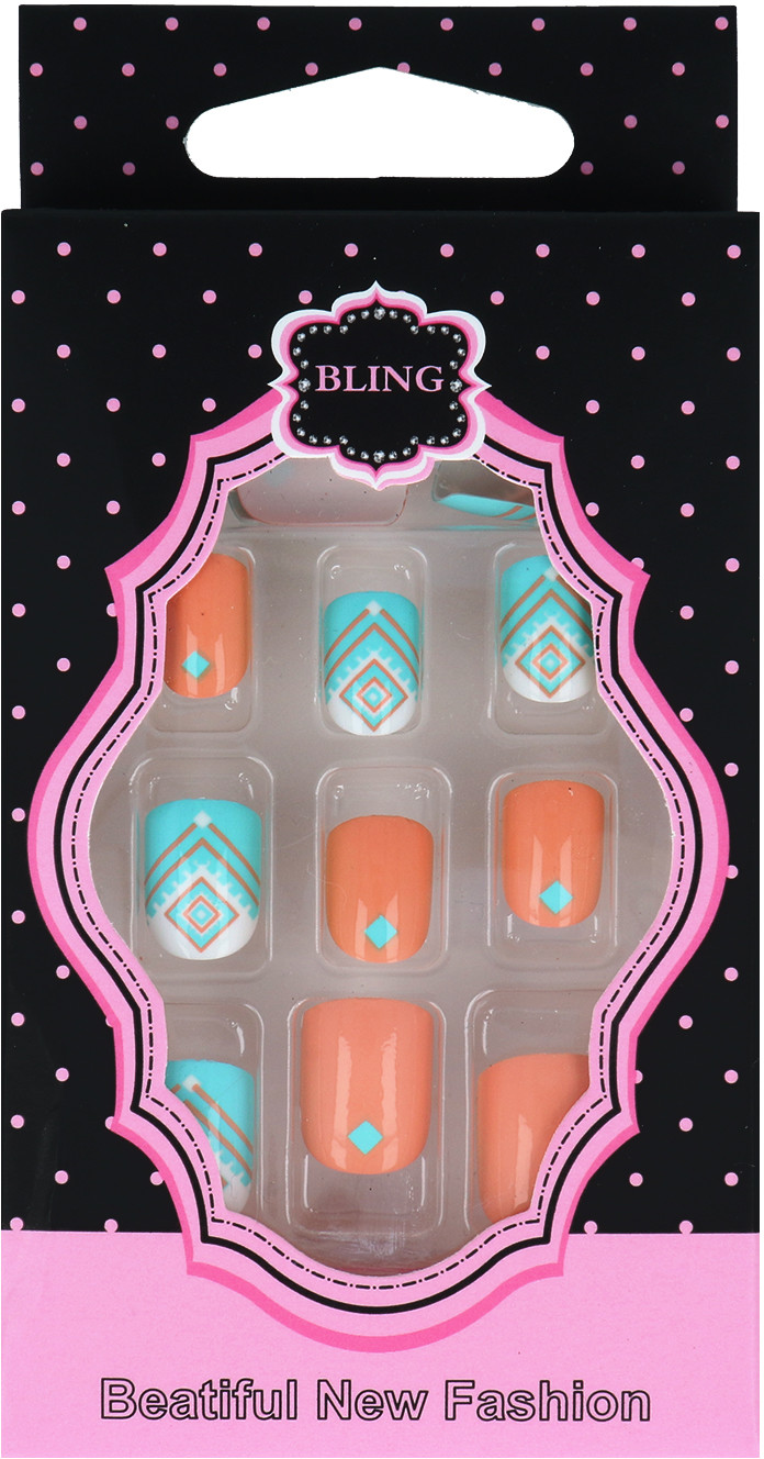 Akcesoria Bling Beatiful New Fashion Zestaw Sztucznych Paznokci + Klej 17