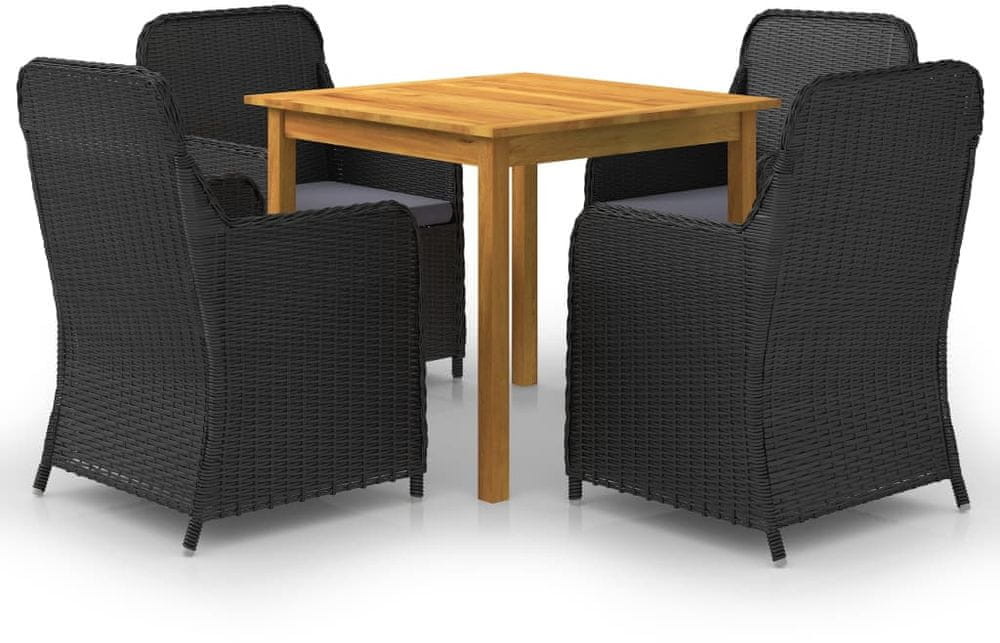 shumee shumee 5 częściowy zestaw mebli ogrodowych czarny