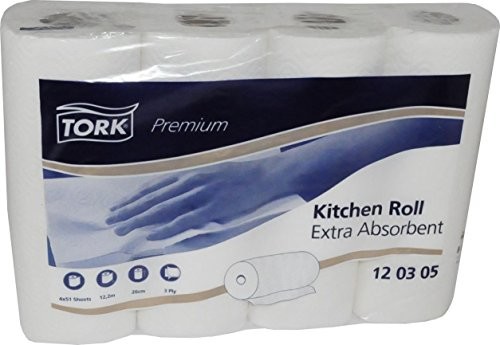 Tork 120305 Premium kuchnia rolka 26 x 24 cm, 3-warstwowe, 4 rolki na 51 arkuszy, białe