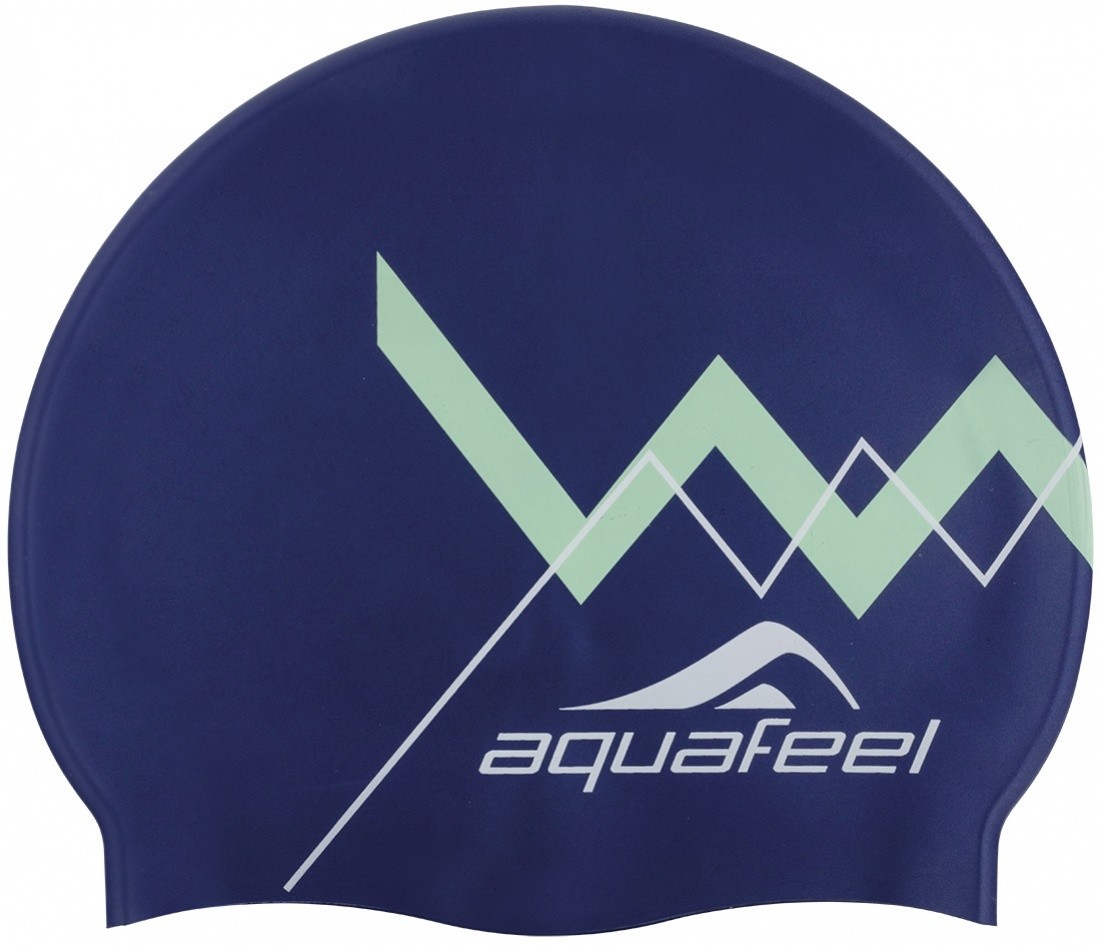 Aquafeel zig zag silicone cap niebieski