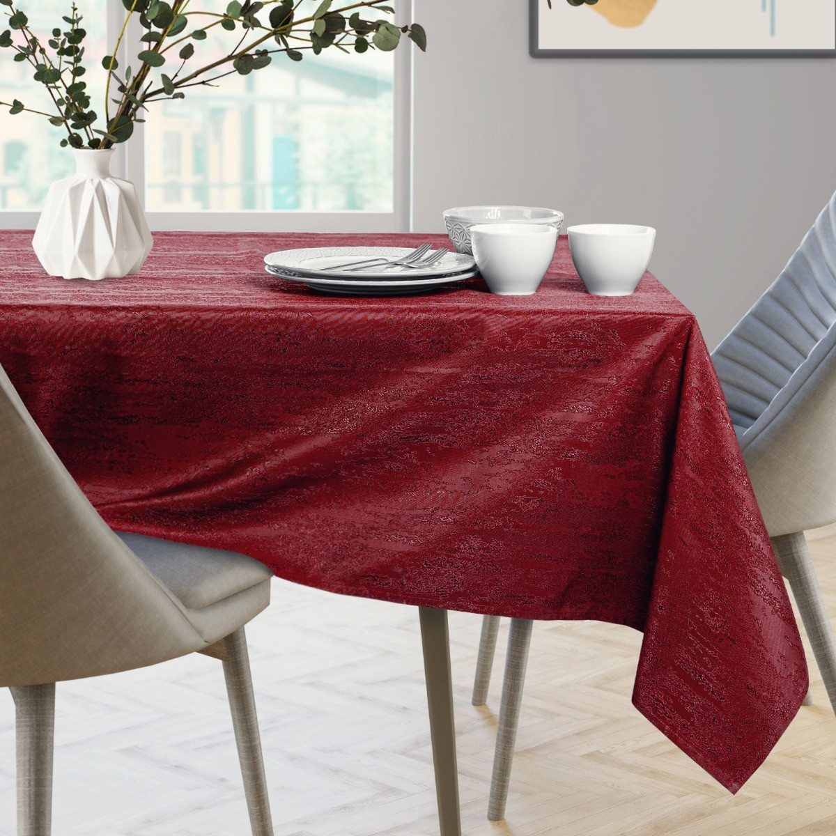 AmeliaHome AmeliaHome - Obrus plamoodporny Bordowy VESTA 140x160 cm