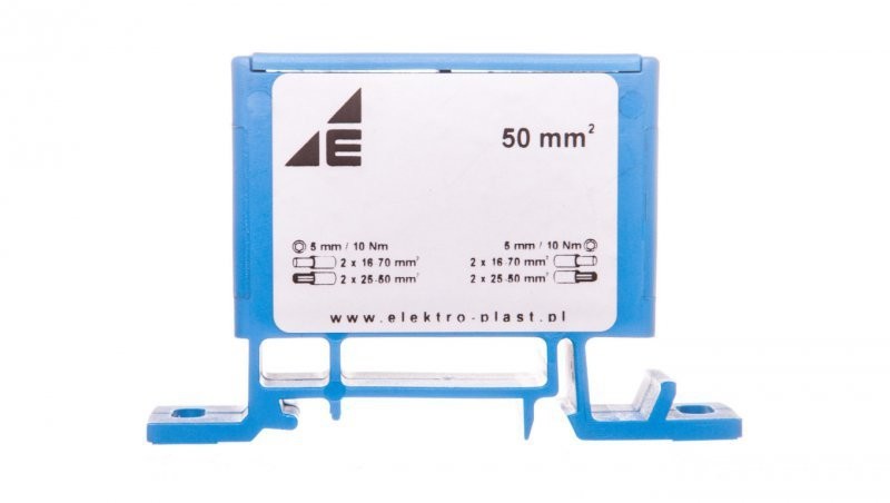 Elektro-Plast opatÓwek Złączka szynowa przelotowa 2-przewodowa 16-70mm2 niebieska ZP50 Cu / n 48.51 48.51