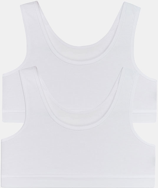 GARNA MAMA sp. z o.o. 2 PACK dziewczęcych topów basic Crop biały