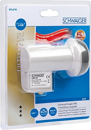 SCHWAIGER Schwaiger bardzo odporne na wysokie temperatury Sun Protect Single-LNB jasnoszary SPS6710531