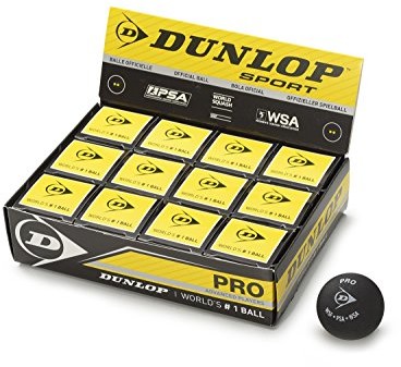 Dunlop piłki do squash 12 x niebieska czerwona żółta & podwójnie żółta, żółty 700108