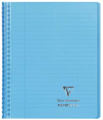 Clairefontaine Koverbook notatnik przewodowy, 170 x 220 mm, 160 stron, z podszewką i marginesem - niebieski 556802C