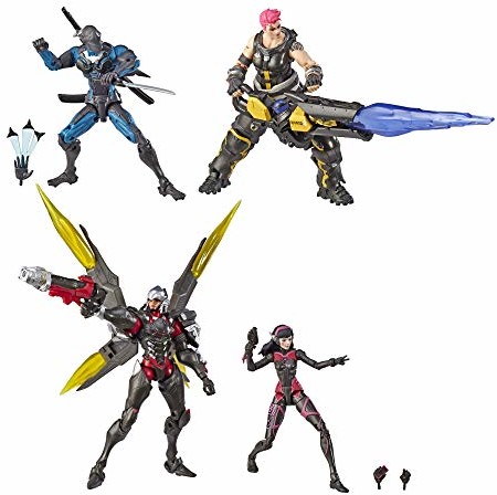 Hasbro Overwatch Ultimates Series Carbon Series Action Figure 4-Pack with Genji, Zarya, Pharah, and D. Va  Blizzard Video Game