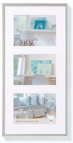 New Lifestyle Ramka zdjęcia, 3x 15x20 cm, srebrna KV320S (AmazonUk/WAMJW)