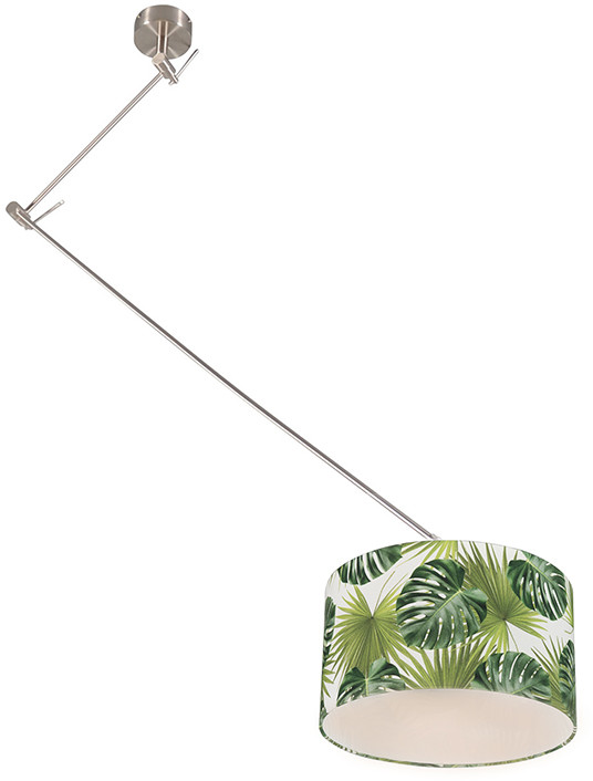 QAZQA Lampa wisząca regulowana stal klosz liście 35cm - Blitz I