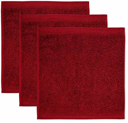 Möve Superwuschel ręcznik do rąk 30 x 30 cm ze 100% bawełny, ruby, zestaw 3 szt.