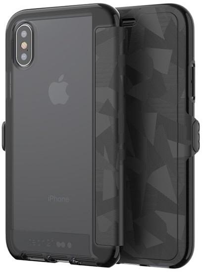 TECH21 Evo Wallet etui z klapką na Apple iPhone X CZARNY OTWIERANE NA BOK TWORZYWO SZTUCZNE 33764