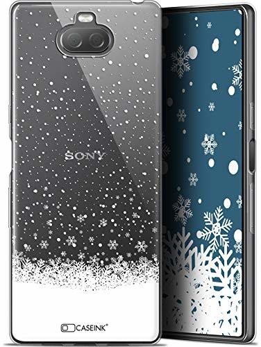 Sony Caseink Etui ochronne do Xperia 10 Plus, bardzo cienkie, Boże Narodzenie 2017, płatki śniegu CRYSPRNTXP10PLUSSNOWFLAKES