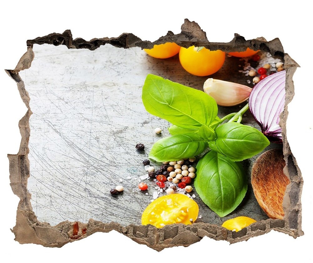 Wallmuralia.pl Naklejka 3D dziura samoprzylepna Kwiaty i ważki