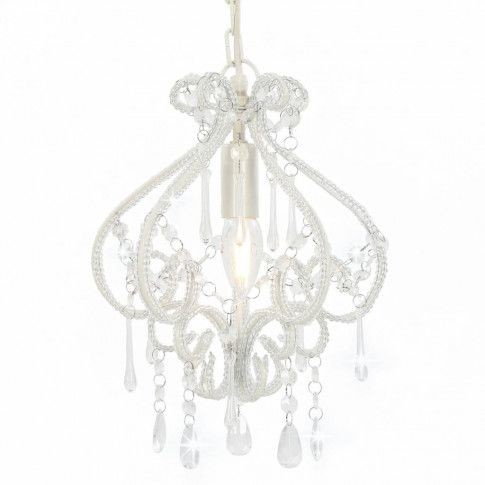 Biała lampa sufitowa z koralikami - EX168 T6-T98