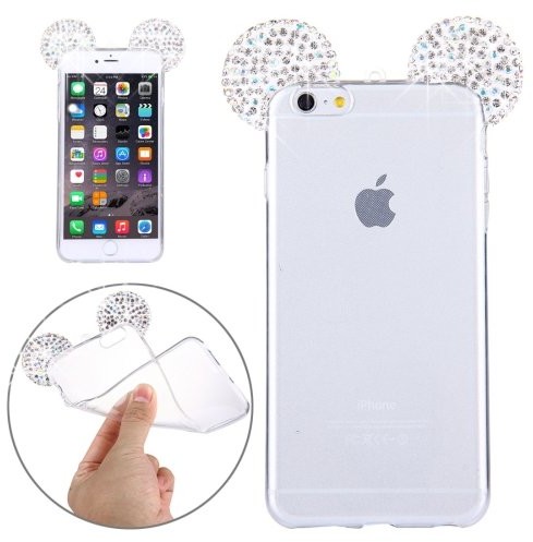 alsatek alsatek Etui ochronne z TPU do iPhone 6 Plus/6S Plus, motyw srebrny efekt biżuterii kolczyki AL88796