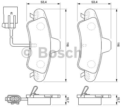Bosch Zestaw klocków hamulcowych, hamulce tarczowe 0 986 424 745