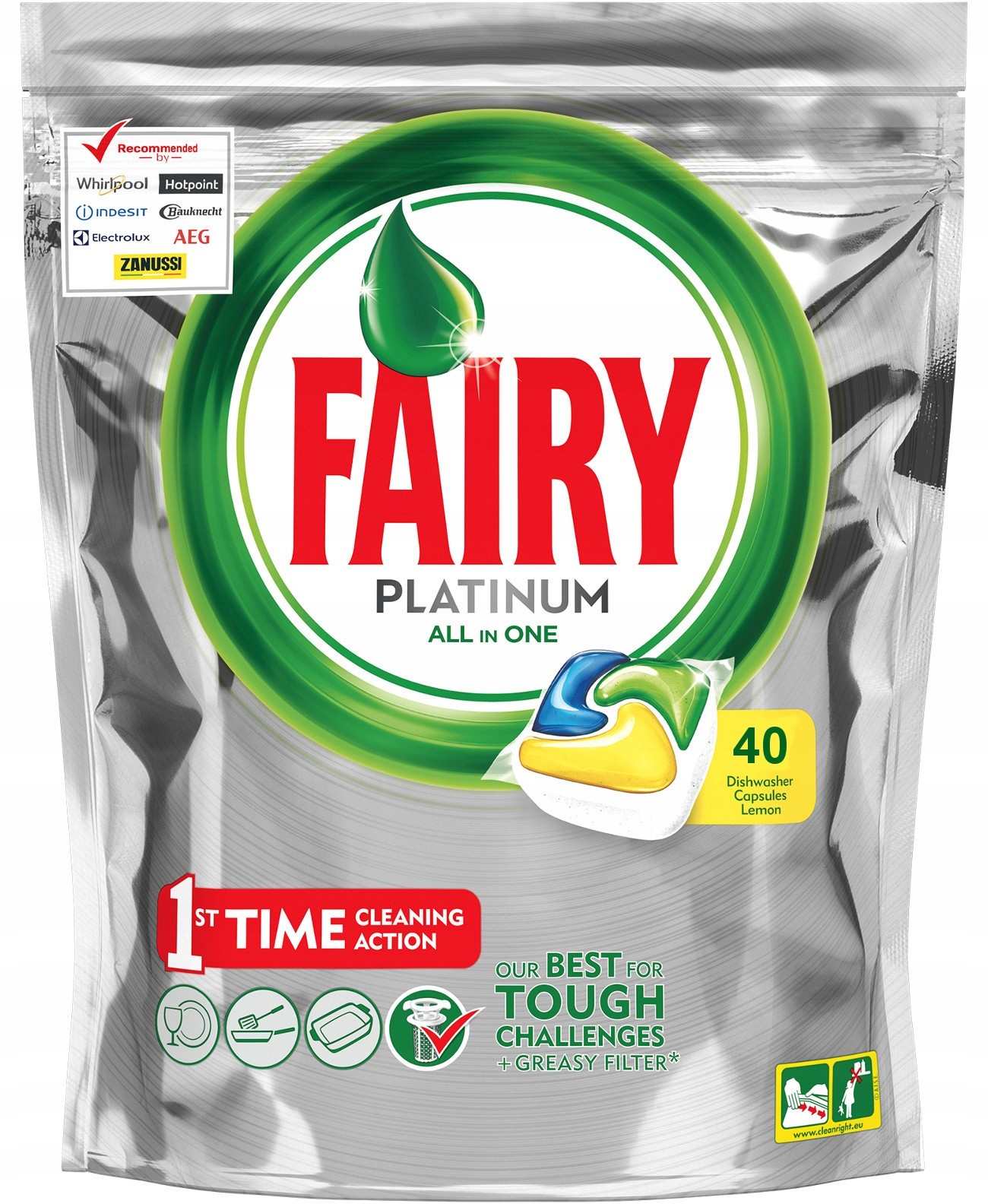 Fairy Platinum Lemon Tabletki do Zmywarki 40szt