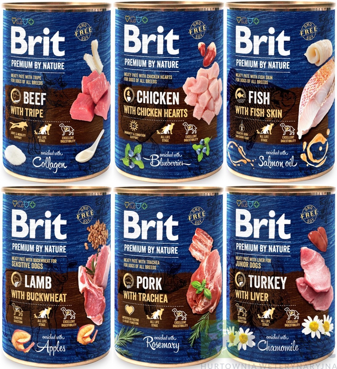 Brit Premium by Nature MIX SMAKÓW 12x400g