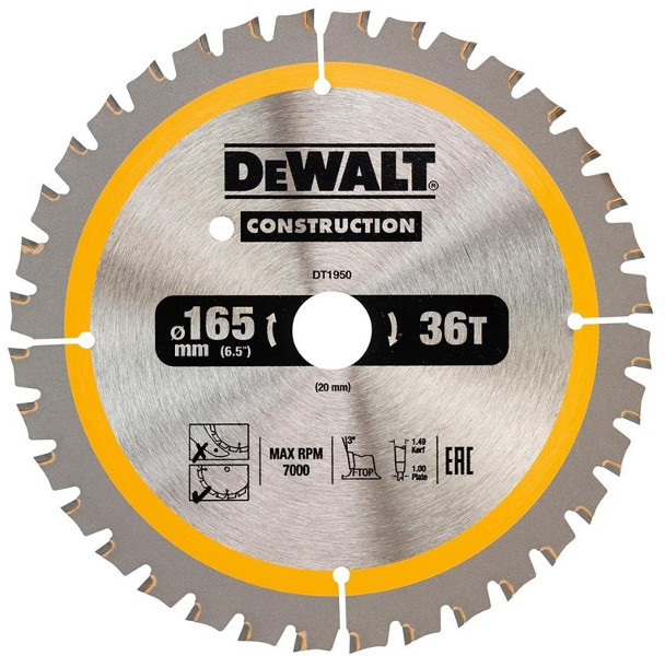 Zdjęcia - Tarcza DeWALT PIŁA TARCZOWA DO DREWNA 165/20MM, 40 ZĘBÓW 