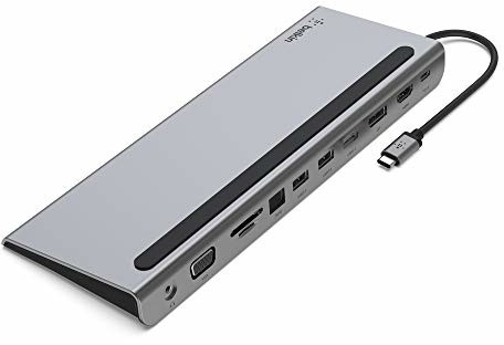 Belkin koncentrator USB C, stacja dokująca 11 w 1 z 4K HDMI, DP, VGA, USB-C 100 W PD przejściowe ładowanie, 3 USB A, Gigabit Ethernet, SD, MicroSD, 3,5 mm do MacBook Pro, Air, XPS i więcej INC004btSGY