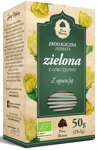 Dary Natury Herbata Zielona z Opuncją Figową BIO 50g -