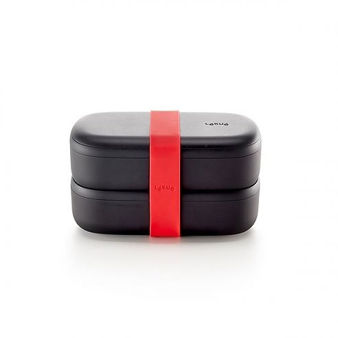 Lekue To Go Limited 1 L Czarny Lunch Box Dwukomorowy Plastikowy W96h