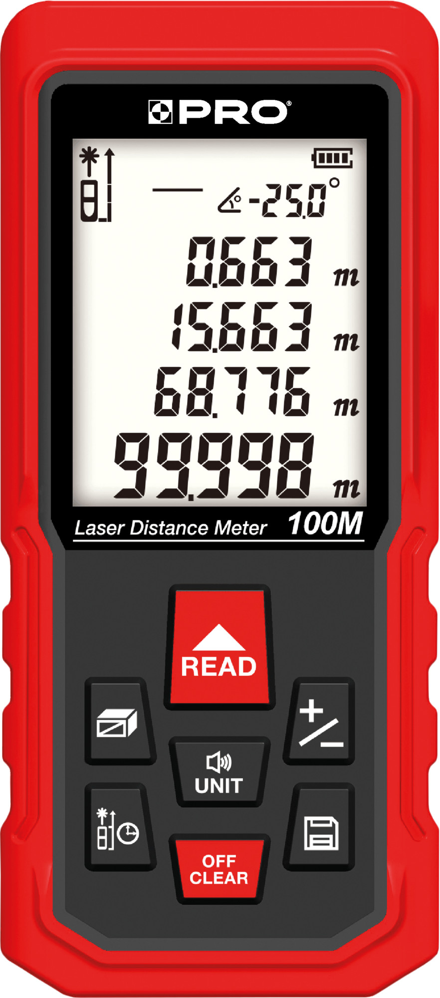 PRO Urządzenia pomiarowe / Dalmierze laserowe Dalmierz laserowy DL-100X 3-01-06-L1-078