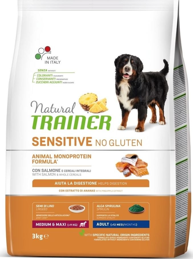 Trainer Sensitive No Gluten Medium&Maxi Adult Salmon 3 kg