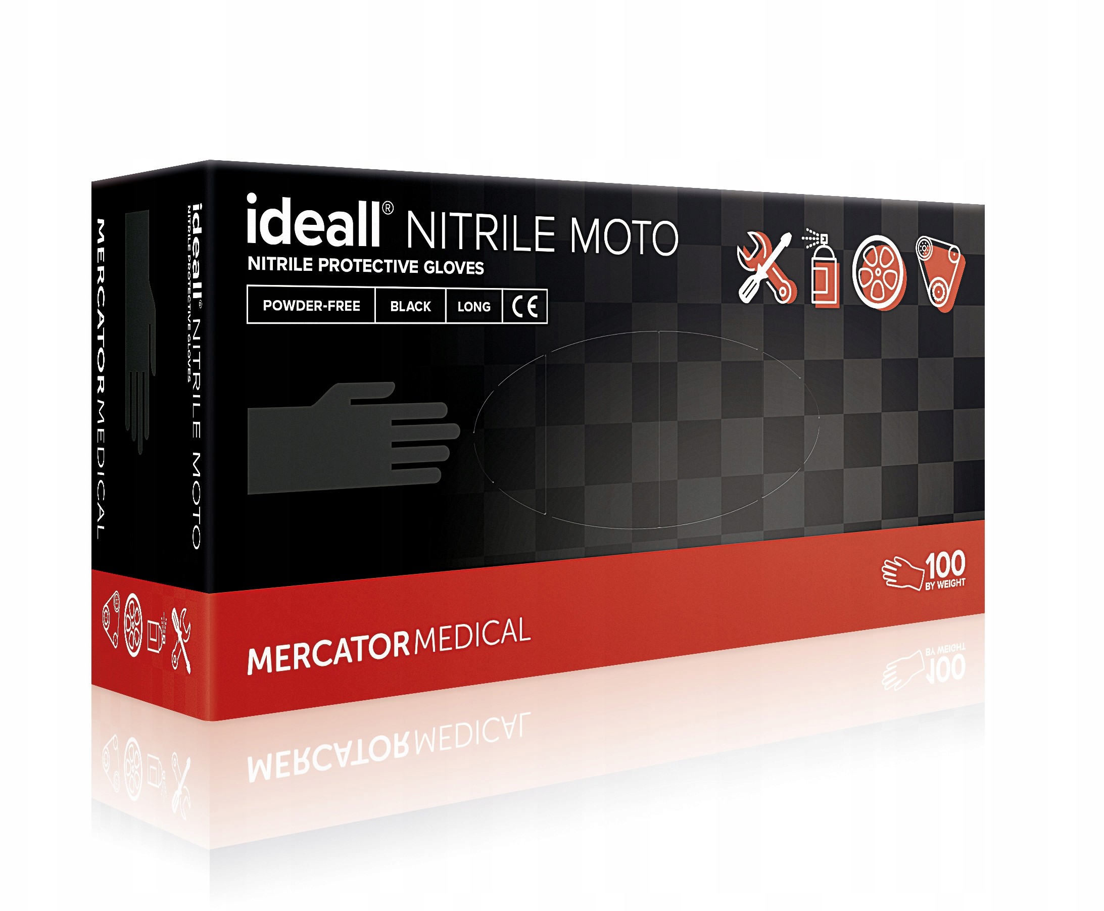Rękawice Warsztatowe Ideall Nitrile Moto 100szt XL