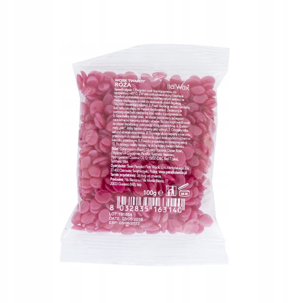 Italwax Wosk W Dropsach Do Depilacji Róża 100G