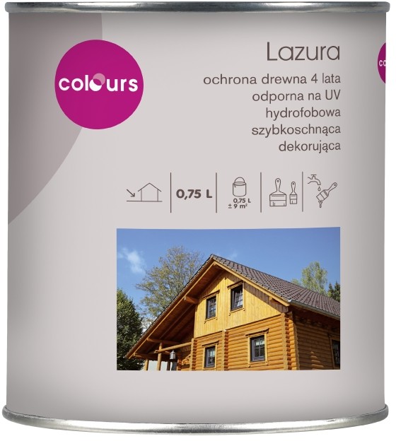 Colours Lazura satynowa 4 lata teak 0 75 l