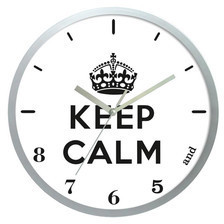 Atrix Zegar ścienny solid keep calm /srebrny ATE2013SKC