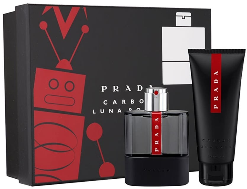 Prada Prada Luna Rossa Carbon, Zestaw podarunkowy, woda toaletowa 50ml + Żel pod prysznic 100ml