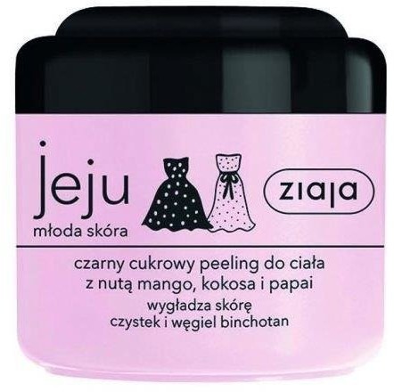 Ziaja Jeju czarny cukrowy peeling do ciała z nutą mango kokosa i papai 200ml 86415-uniw