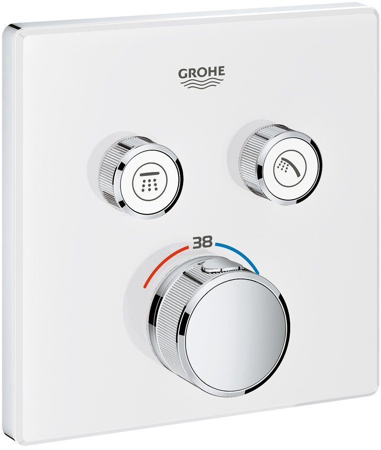 Grohe bateria termostatyczna do obsługi dwóch wyjść wody, biała Grohtherm SmartControl 29156LS0 29156LS0