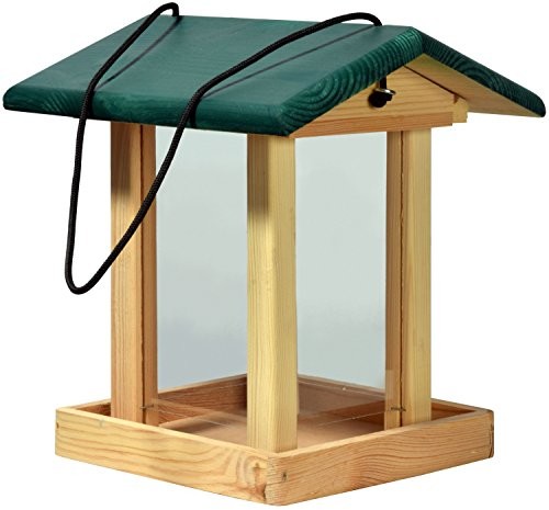 dobar 21097e stacja dokarmiania dla ptaków domek dla ptaków z drewna, 22 x 25 x 28 cm, zielony 21097e
