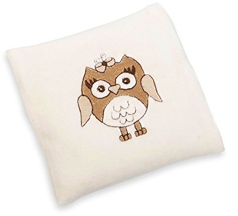 GRÜNSPECHT Naturprodukte Grünspecht 603-V2 ekologiczna poduszka z nasion lnianych, naturalna dla niemowląt, sowa, około 13 x 13 cm