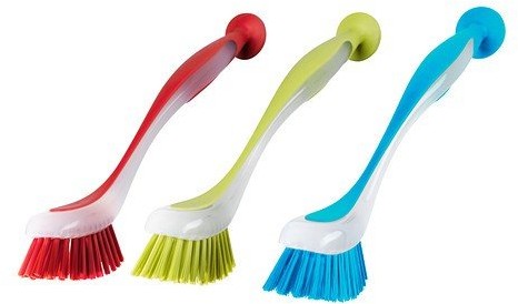 IKEA 3-częściowy zestaw szczotek do spłukiwania 'plastis' szczotka z przyssawką nadaje się do mycia w zmywarce do naczyń w kolorze czerwonym + Niebieska + Żółty 301.495.56