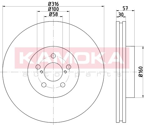 KAMOKA Tarcza hamulcowa 103303 103303