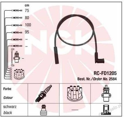 NGK Przewody zapłonowe 2584 Blister Faisceau 21 RC-FD1205