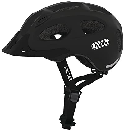 Abus Stadthelm Youn-I ACE kask rowerowy do użytku na co dzień, z wbudowanym tylnym światłem LED, dla kobiet i mężczyzn, kolor czarny, rozmiar S 85693