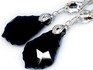 Swarovski Arande długie kolczyki JET SHADER CERTYFIKAT 1456591225