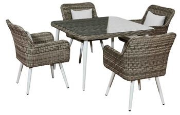 Bello Giardino Elegancki zestaw BASSO technorattan stół 4 krzesła