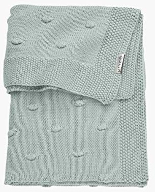 Meyco 2733053 kocyk dziecięcy dziany z węzłem 75x100 cm, Stone Green