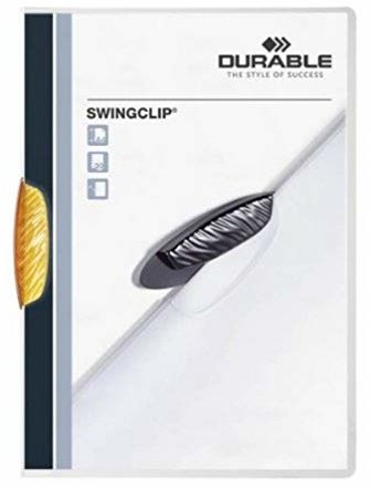 Durable 226009 Skoroszyt zaciskowy Swingclip, opak. 25 sztuk, kolor pomarańczowy. 226009