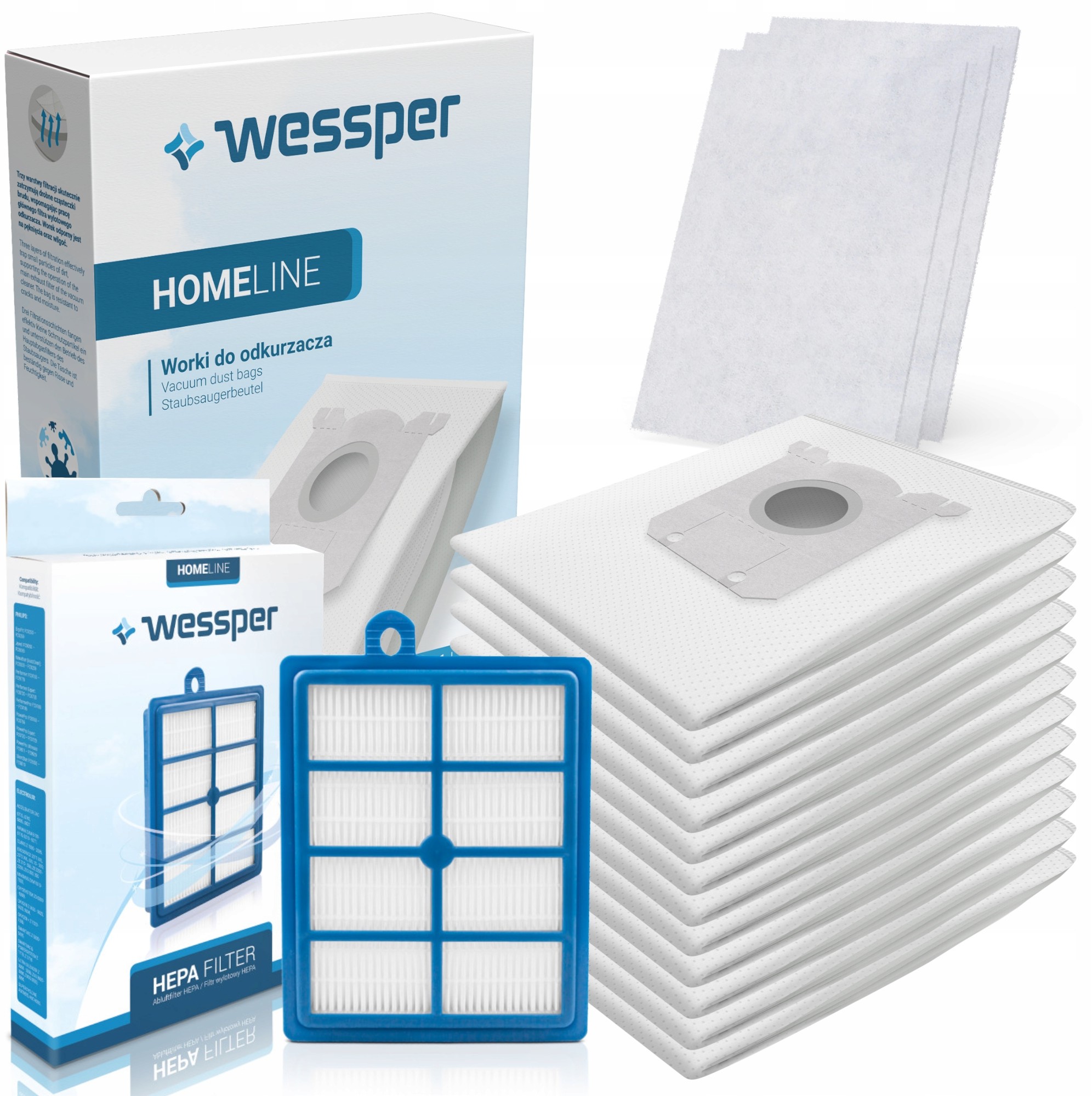 AEG Worki + filtr Hepa | Electrolux Philips Bag