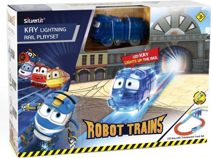 Cobi STM-80187 Zestaw z torami Robot Trains. Świecący Kay